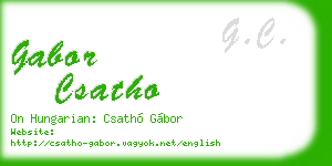 gabor csatho business card